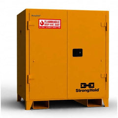 Strong Hold - Safety Cabinets Hazardous Chemical Type: Flammable and Combustible Liquids Color: Yellow - Exact Industrial Supply