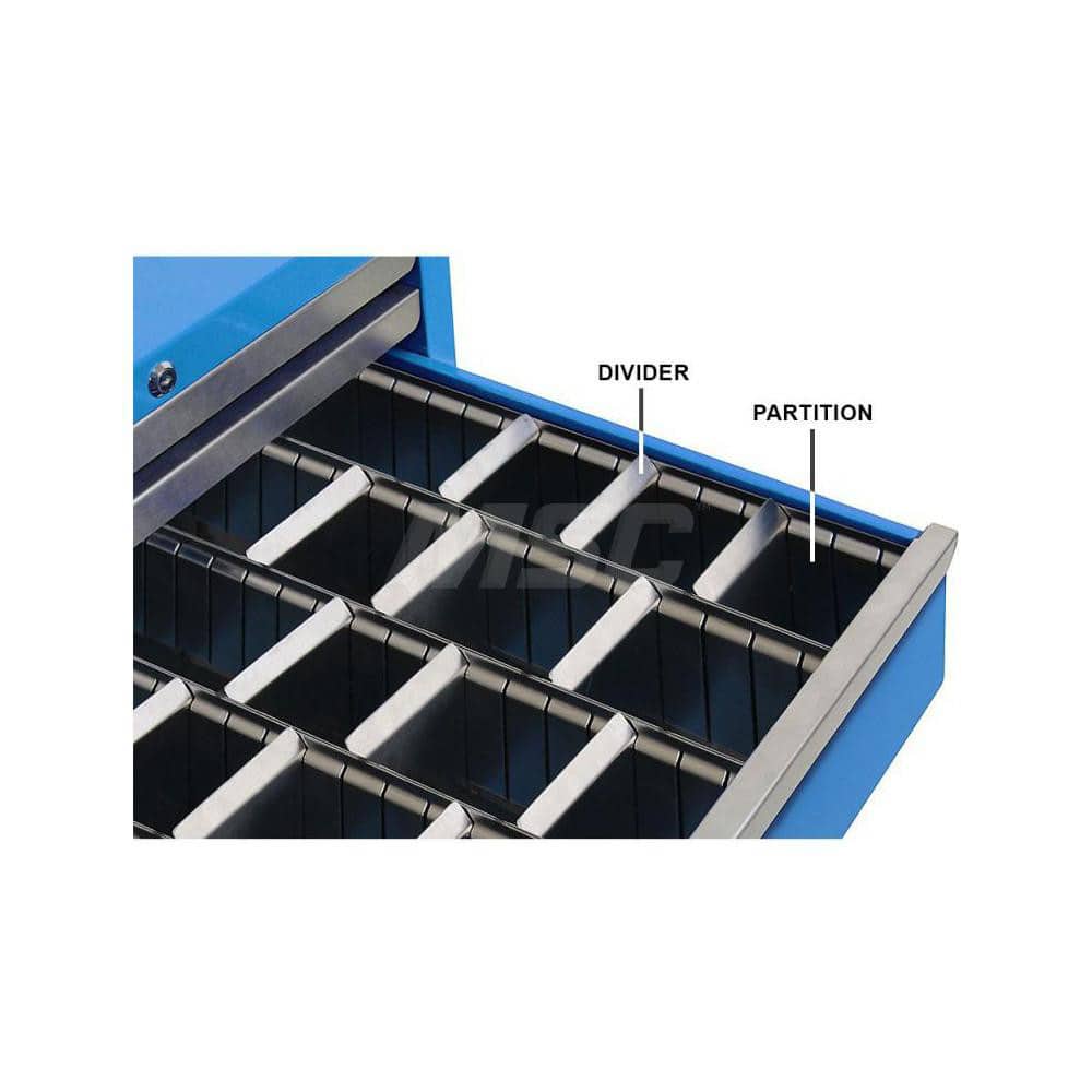 Drawer Divider Layouts; For Drawer Height: 8; Number of Compartments: 16.000; Compartment Sizes: Partition: 8″H x 20″D - Dividers: 6.4″W x 7.4″H; Type: Drawer Dividers; Fractional Height: 8.000000; Drawer Depth (Inch): 21.0000