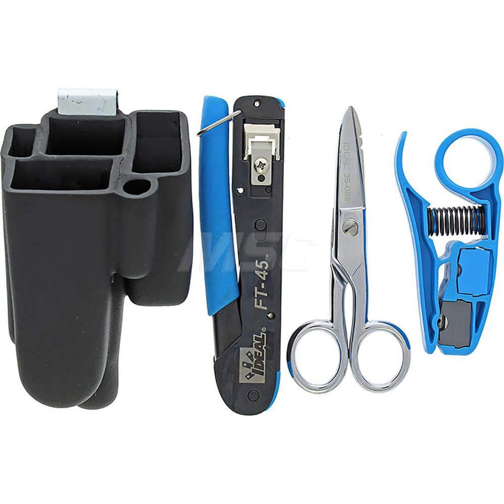 Cable Tools & Kits; Tool Type: Feed-Thru Modular Plug Installation; Number of Pieces: 4.000; Compatible Cable Diameter (Decimal Inch): 1/4; Compatible Cable Diameter (Inch): 1/4; Includes: Scissors; FT-45 Feed-Thru Modular Plug Crimp Tool; pouch with clip