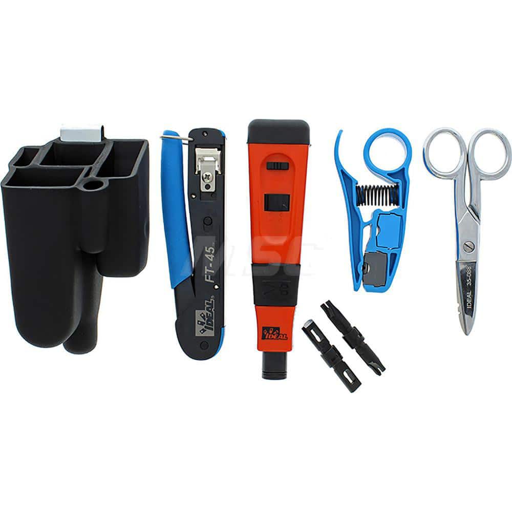 Cable Tools & Kits; Tool Type: Data Installation; Number of Pieces: 5.000; Compatible Cable Diameter (Decimal Inch): 1/4; Compatible Cable Diameter (Inch): 1/4; Includes: PrepPRO Stripper; Scissors; Feed-Thru Modular Plug Crimp Tool; pouch with clip; Inch