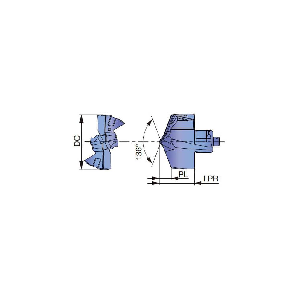 Replaceable Drill Tip:  DMC169 AH9130,  136 &deg N/A TiAlN Finish,  No