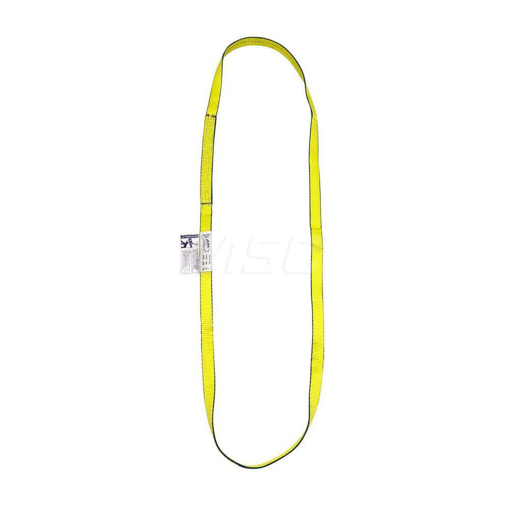 Endless Sling: 1″ Wide, 12' Long, 3,200 lb Vertical, 2,500 lb Choker, 6,400 lb Basket, Polyester Yellow