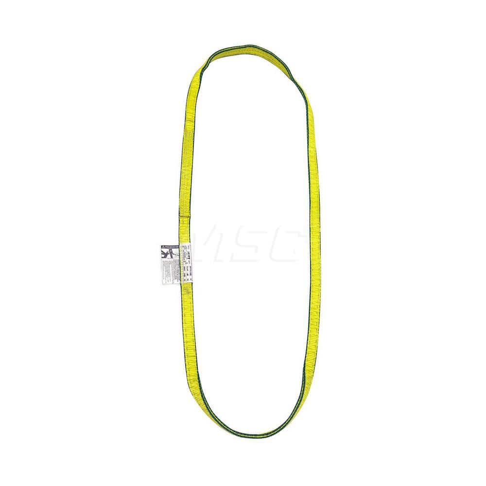 Endless Sling: 1″ Wide, 12' Long, 6,200 lb Vertical, 4,900 lb Choker, 12,400 lb Basket, Polyester Yellow