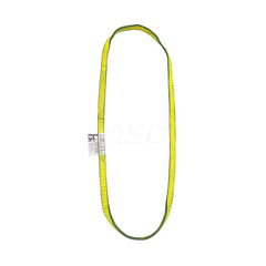 Endless Sling: 1″ Wide, 10' Long, 6,200 lb Vertical, 4,900 lb Choker, 12,400 lb Basket, Polyester Yellow