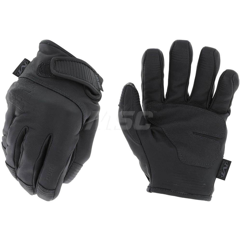 Cut & Puncture-Resistant Gloves: X-Large, ANSI Cut A7, ANSI Puncture 0, Cotton & Polyester Lined, Leather Black, 13″ OAL, Soft Textured Grip