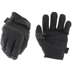 Cut & Puncture-Resistant Gloves: Large, ANSI Cut A7, ANSI Puncture 0, Cotton & Polyester Lined, Leather Black, 13″ OAL, Soft Textured Grip