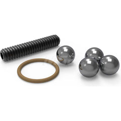 Modular Fixturing Kits; Set Type: Repair Kit; System Compatibility: Ball Lock; Number of Pieces: 6; Includes: (1) Drive Ball; (1) Replacement Screw; (1) O-Ring; (3) Locking Balls; Shank Diameter Compatibility (mm): 30.00; Plate Thickness Compatibility (De