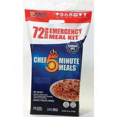 Chef Minute Meals - Emergency Preparedness Supplies; Type: Ready-to-Eat Meal Variety Assortment ; Contents/Features: (2) Beef Chili w/Beans 9-oz Meals; (2) Spaghetti & Meatballs 9-oz Meals; (2) Chicken Pasta Parmesan 9-oz Meals; (2) Whole Wheat Tortillas - Exact Industrial Supply