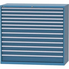 LISTA - 13 Drawer, 84 Compartment Bright Blue Steel Modular Storage Cabinet - Exact Industrial Supply