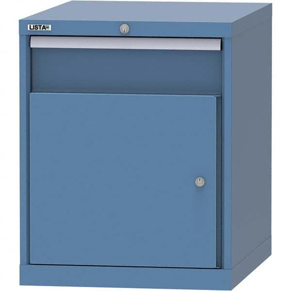 LISTA - 1 Drawer, 99 Compartment Bright Blue Steel Modular Storage Cabinet - Exact Industrial Supply