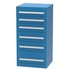 Vidmar - 6 Drawer Bright Blue Steel Modular Storage Cabinet - Exact Industrial Supply