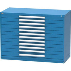 Vidmar - 12 Drawer, 45 Compartment Bright Blue Steel Modular Storage Cabinet - Exact Industrial Supply