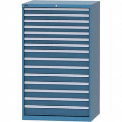 LISTA - 15 Drawer, 84 Compartment Bright Blue Steel Modular Storage Cabinet - Exact Industrial Supply