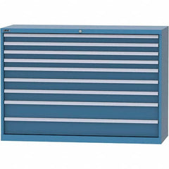 LISTA - 9 Drawer, 84 Compartment Bright Blue Steel Modular Storage Cabinet - Exact Industrial Supply