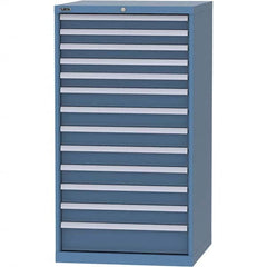 LISTA - 13 Drawer, 45 Compartment Bright Blue Steel Modular Storage Cabinet - Exact Industrial Supply