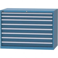 LISTA - 8 Drawer, 99 Compartment Bright Blue Steel Modular Storage Cabinet - Exact Industrial Supply