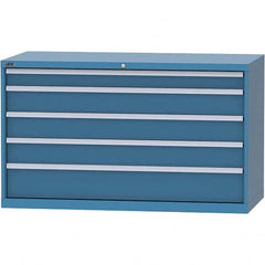 LISTA - 5 Drawer, 84 Compartment Bright Blue Steel Modular Storage Cabinet - Exact Industrial Supply