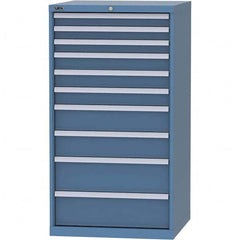 LISTA - 10 Drawer, 45 Compartment Bright Blue Steel Modular Storage Cabinet - Exact Industrial Supply