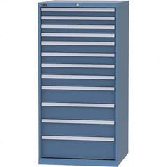 LISTA - 12 Drawer, 124 Compartment Bright Blue Steel Modular Storage Cabinet - Exact Industrial Supply