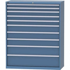 LISTA - 10 Drawer, 99 Compartment Bright Blue Steel Modular Storage Cabinet - Exact Industrial Supply