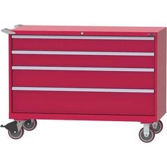 LISTA - 4 Drawer, 84 Compartment Red Steel Modular Storage Cabinet - Exact Industrial Supply