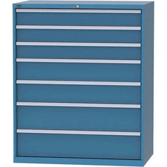 LISTA - 7 Drawer, 159 Compartment Bright Blue Steel Modular Storage Cabinet - Exact Industrial Supply