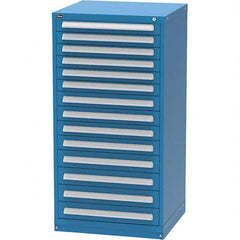 Vidmar - 14 Drawer Bright Blue Steel Modular Storage Cabinet - Exact Industrial Supply