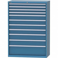 LISTA - 11 Drawer, 84 Compartment Bright Blue Steel Modular Storage Cabinet - Exact Industrial Supply