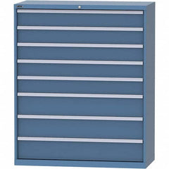 LISTA - 8 Drawer, 99 Compartment Bright Blue Steel Modular Storage Cabinet - Exact Industrial Supply