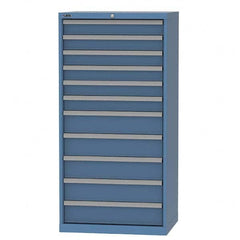 LISTA - 11 Drawer, 93 Compartment Bright Blue Steel Modular Storage Cabinet - Exact Industrial Supply