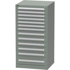 Vidmar - 13 Drawer, 45 Compartment Vidmar Green Steel Modular Storage Cabinet - Exact Industrial Supply