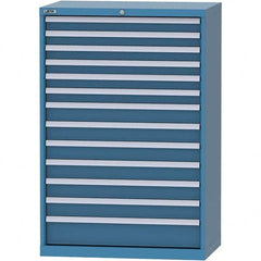 LISTA - 13 Drawer, 84 Compartment Bright Blue Steel Modular Storage Cabinet - Exact Industrial Supply