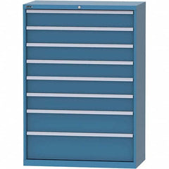 LISTA - 8 Drawer, 84 Compartment Bright Blue Steel Modular Storage Cabinet - Exact Industrial Supply