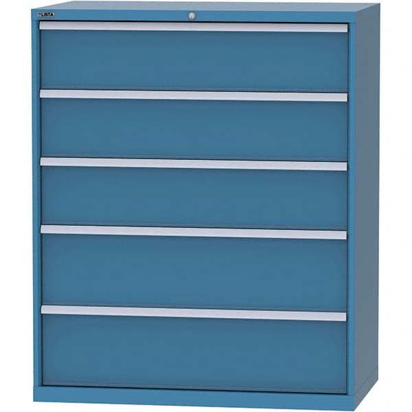 LISTA - 5 Drawer, 159 Compartment Bright Blue Steel Modular Storage Cabinet - Exact Industrial Supply