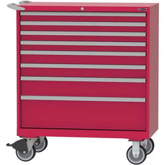 LISTA - 8 Drawer, 84 Compartment Red Steel Modular Storage Cabinet - Exact Industrial Supply