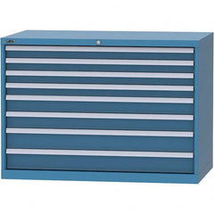 LISTA - 8 Drawer, 99 Compartment Bright Blue Steel Modular Storage Cabinet - Exact Industrial Supply