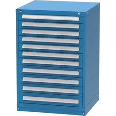 Vidmar - 11 Drawer, 344 Compartment Bright Blue Steel Modular Storage Cabinet - Exact Industrial Supply