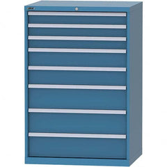 LISTA - 8 Drawer, 84 Compartment Bright Blue Steel Modular Storage Cabinet - Exact Industrial Supply