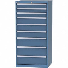 LISTA - 9 Drawer, 45 Compartment Bright Blue Steel Modular Storage Cabinet - Exact Industrial Supply