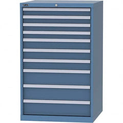 LISTA - 10 Drawer, 45 Compartment Bright Blue Steel Modular Storage Cabinet - Exact Industrial Supply