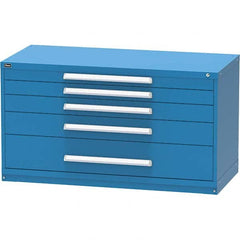 Vidmar - 5 Drawer, 45 Compartment Bright Blue Steel Modular Storage Cabinet - Exact Industrial Supply