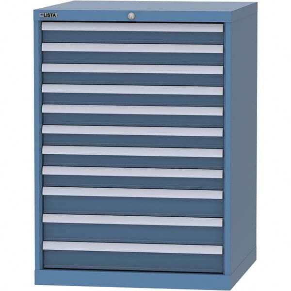 LISTA - 11 Drawer, 45 Compartment Bright Blue Steel Modular Storage Cabinet - Exact Industrial Supply