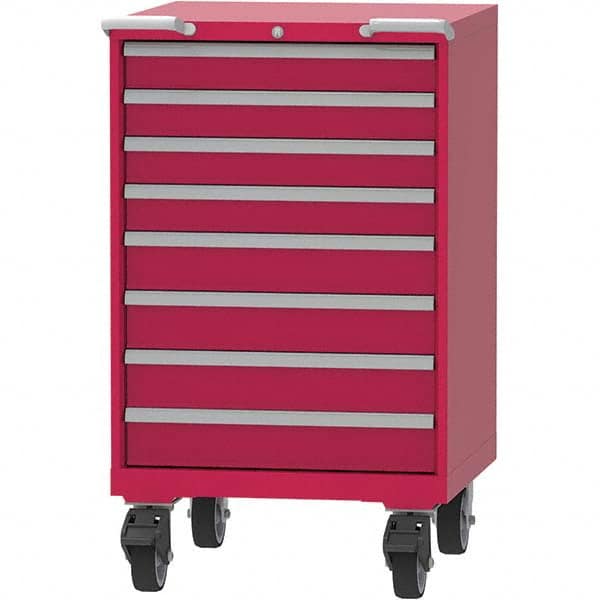 LISTA - 8 Drawer, 45 Compartment Red Steel Modular Storage Cabinet - Exact Industrial Supply