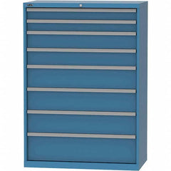 LISTA - 8 Drawer, 84 Compartment Bright Blue Steel Modular Storage Cabinet - Exact Industrial Supply