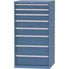 LISTA - 8 Drawer, 45 Compartment Bright Blue Steel Modular Storage Cabinet - Exact Industrial Supply