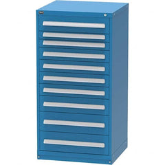 Vidmar - 10 Drawer, 60 Compartment Bright Blue Steel Modular Storage Cabinet - Exact Industrial Supply