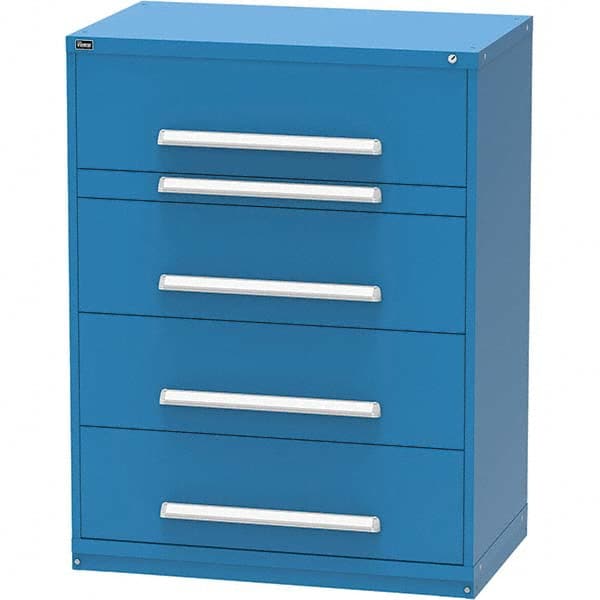 Vidmar - 4 Drawer, 45 Compartment Bright Blue Steel Modular Storage Cabinet - Exact Industrial Supply