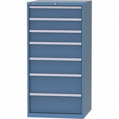 LISTA - 7 Drawer, 45 Compartment Bright Blue Steel Modular Storage Cabinet - Exact Industrial Supply