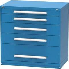 Vidmar - 5 Drawer, 45 Compartment Bright Blue Steel Modular Storage Cabinet - Exact Industrial Supply