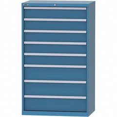 LISTA - 8 Drawer, 84 Compartment Bright Blue Steel Modular Storage Cabinet - Exact Industrial Supply